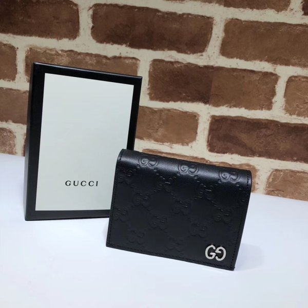 Fashion Gucci Replica Black Gucci Signature Card Case 522869 Portafoglio